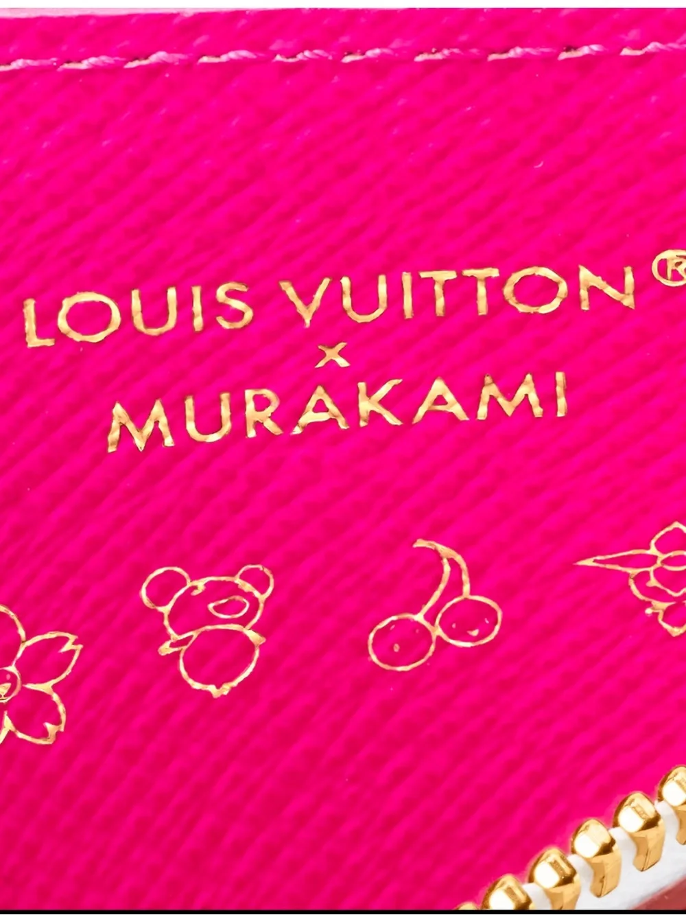 Louis Vuitton White Multicolor Monogram Card Holder with Pink Accent